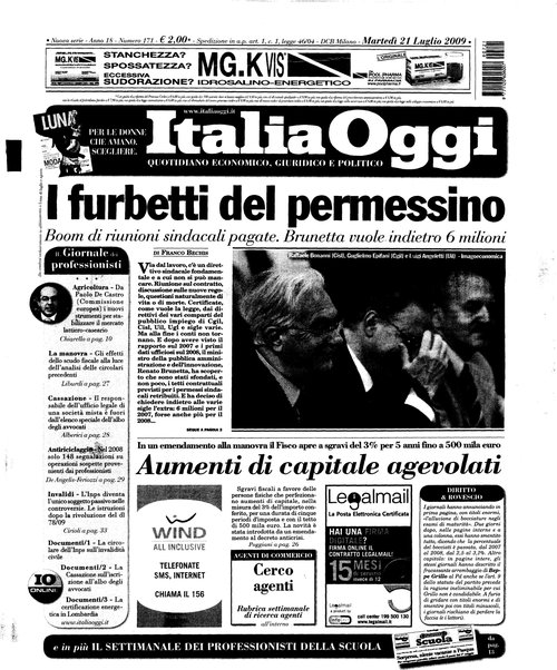 Italia oggi : quotidiano di economia finanza e politica